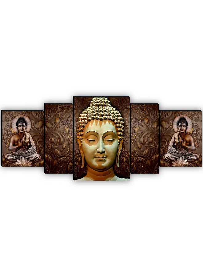 اس اي اف مجموعة من 5 قطع من لوحة بوذا المزخرفة بالأشعة فوق البنفسجية من SAF، هدية منزلية مصنوعة من مادة MDF، مقاس 18 بوصة × 42 بوصة، SANFPNL31195 - Image 4