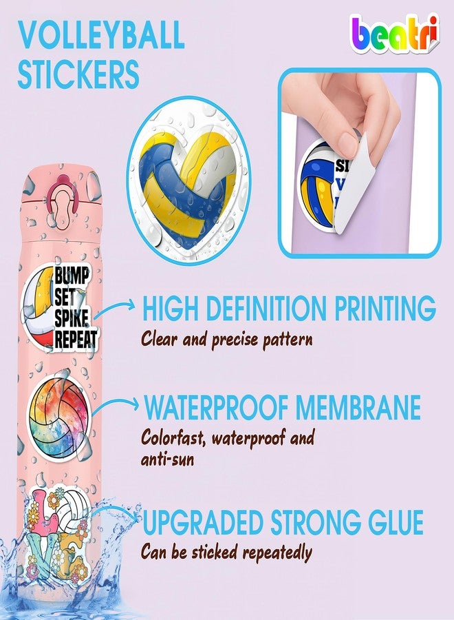 BEATRI Volleyball Stickers - 50Pcs Volleyball Sports Decals for Water Bottles, Laptops, Skateboards & Travel Gear | Non-Repeating Decals, High-Definition Print - Image 3