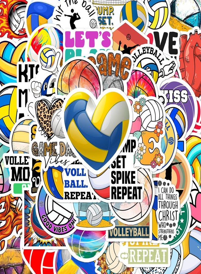 BEATRI Volleyball Stickers - 50Pcs Volleyball Sports Decals for Water Bottles, Laptops, Skateboards & Travel Gear | Non-Repeating Decals, High-Definition Print - Image 1