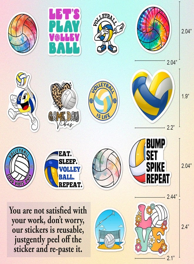 BEATRI Volleyball Stickers - 50Pcs Volleyball Sports Decals for Water Bottles, Laptops, Skateboards & Travel Gear | Non-Repeating Decals, High-Definition Print - Image 2