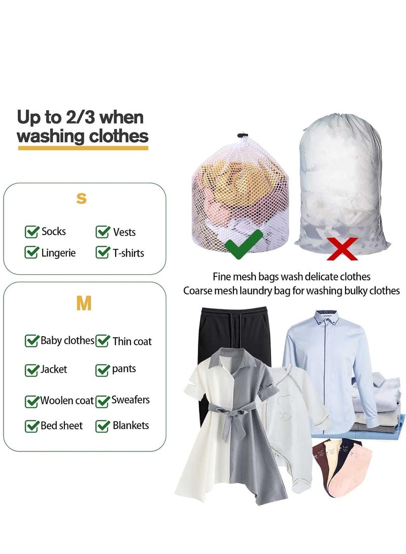 Zikra 2 Packs Laundry Bags Mesh Wash Bags Mesh Laundry Bag Travel Laundry Bags, College Laundry Bag Drawstring Design Wash Bags for Blouse Baby Clothes Underwear Dirty Clothes Package (50x60/60x80cm) - Image 2