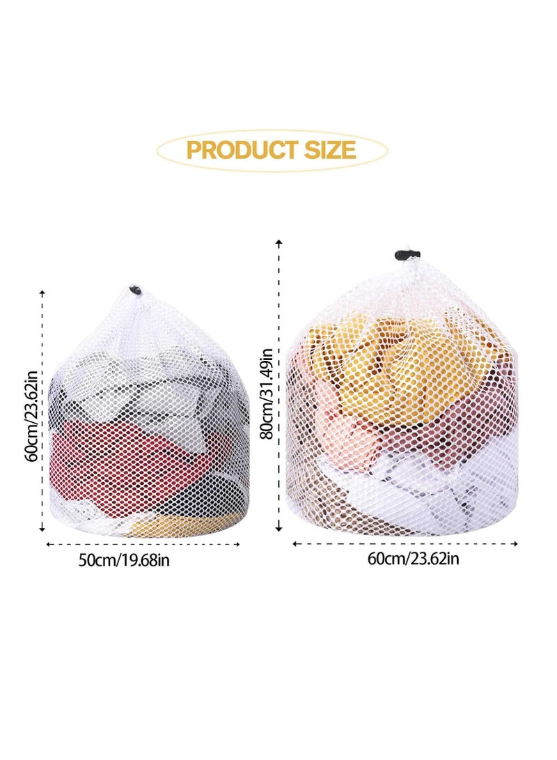 Zikra 2 Packs Laundry Bags Mesh Wash Bags Mesh Laundry Bag Travel Laundry Bags, College Laundry Bag Drawstring Design Wash Bags for Blouse Baby Clothes Underwear Dirty Clothes Package (50x60/60x80cm) - Image 5