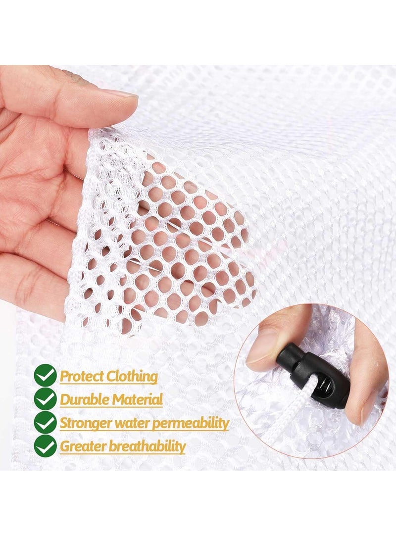 Zikra 2 Packs Laundry Bags Mesh Wash Bags Mesh Laundry Bag Travel Laundry Bags, College Laundry Bag Drawstring Design Wash Bags for Blouse Baby Clothes Underwear Dirty Clothes Package (50x60/60x80cm) - Image 4