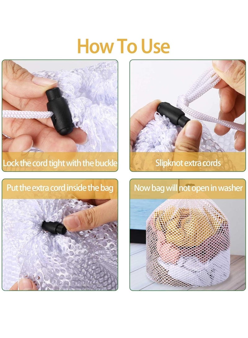 Zikra 2 Packs Laundry Bags Mesh Wash Bags Mesh Laundry Bag Travel Laundry Bags, College Laundry Bag Drawstring Design Wash Bags for Blouse Baby Clothes Underwear Dirty Clothes Package (50x60/60x80cm) - Image 3