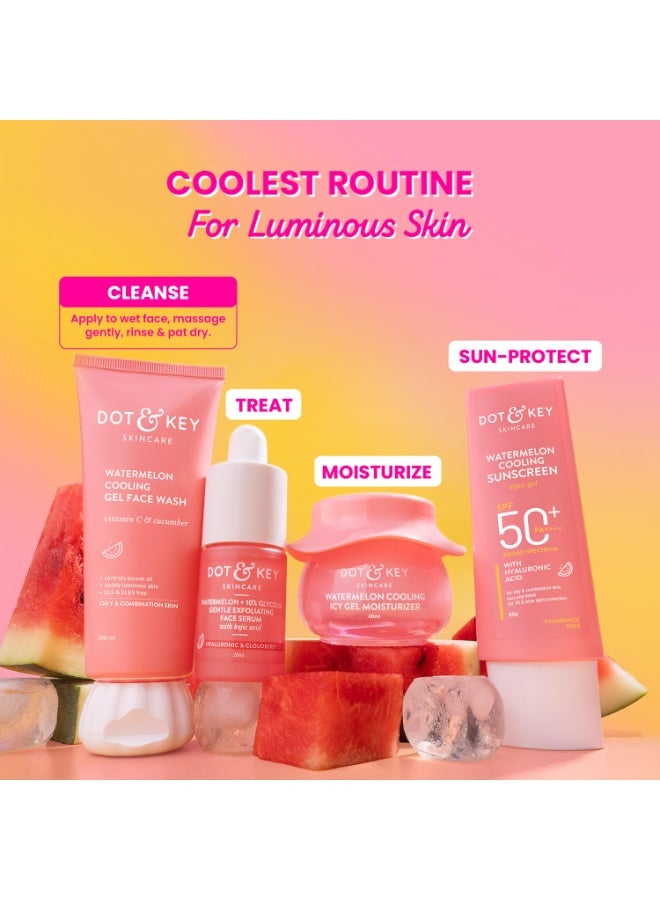 Dot & Key Watermelon Cooling Gel Face Wash With Vitamin C & Cucumber | Face Wash For Glowing Skin|Oil Free |Removes Excess Oil & Dirt | For Combination & Oily Skin| For Women & Men|100Ml - Image 4