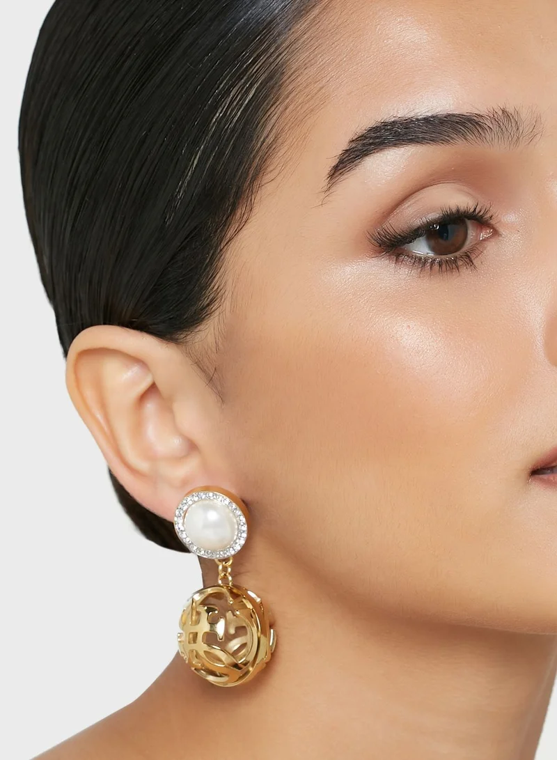 GUESS Logo Boule Drop Earrings