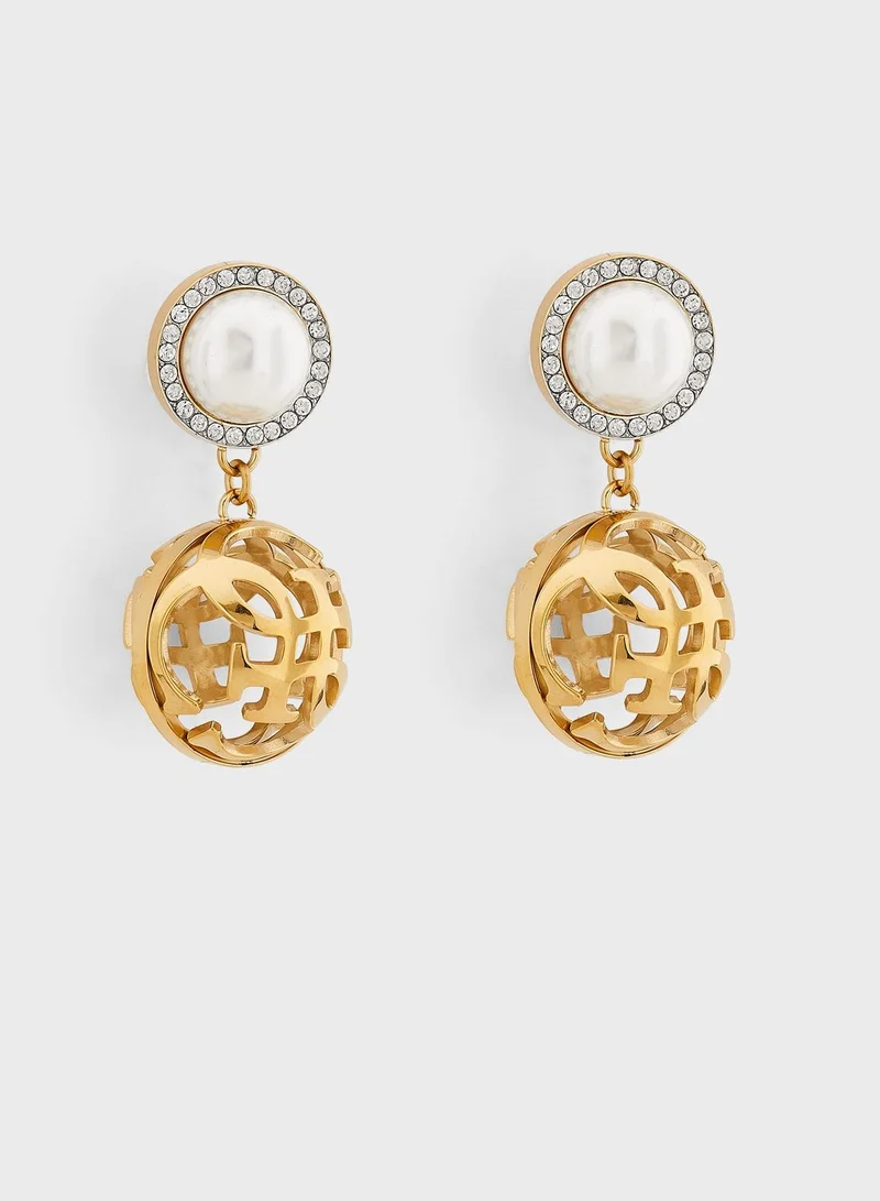 GUESS Logo Boule Drop Earrings