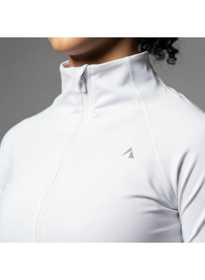 Women's jacket with zipper closure, White color, size XL - Image 2