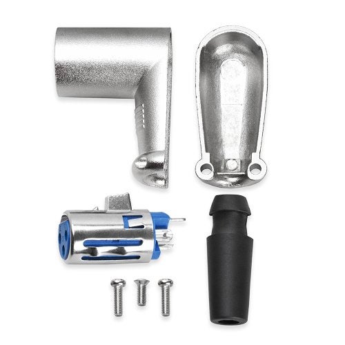 Cmple - 3-Pin XLR Female Microphone Connector, 90 Degree Right Angled, MIC Adapter for Loudspeakers, Headsets, Amplifier - Silver - Image 2