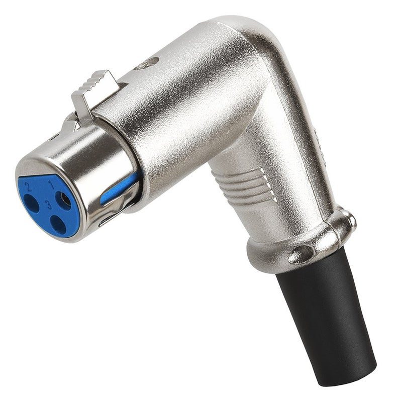 Cmple - 3-Pin XLR Female Microphone Connector, 90 Degree Right Angled, MIC Adapter for Loudspeakers, Headsets, Amplifier - Silver - Image 5