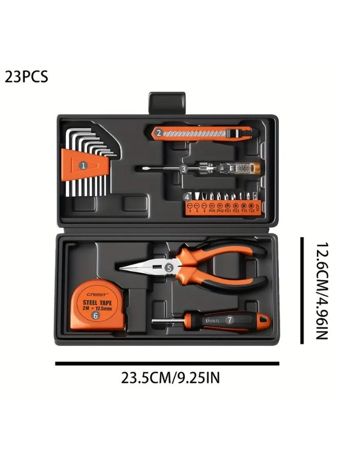 Generic 23pcs Manufacturer Direct Hardware Toolbox Set Car Home Tiger Pliers Wrench Screwdriver Combination Tool Set, Without Battery  - Image 2