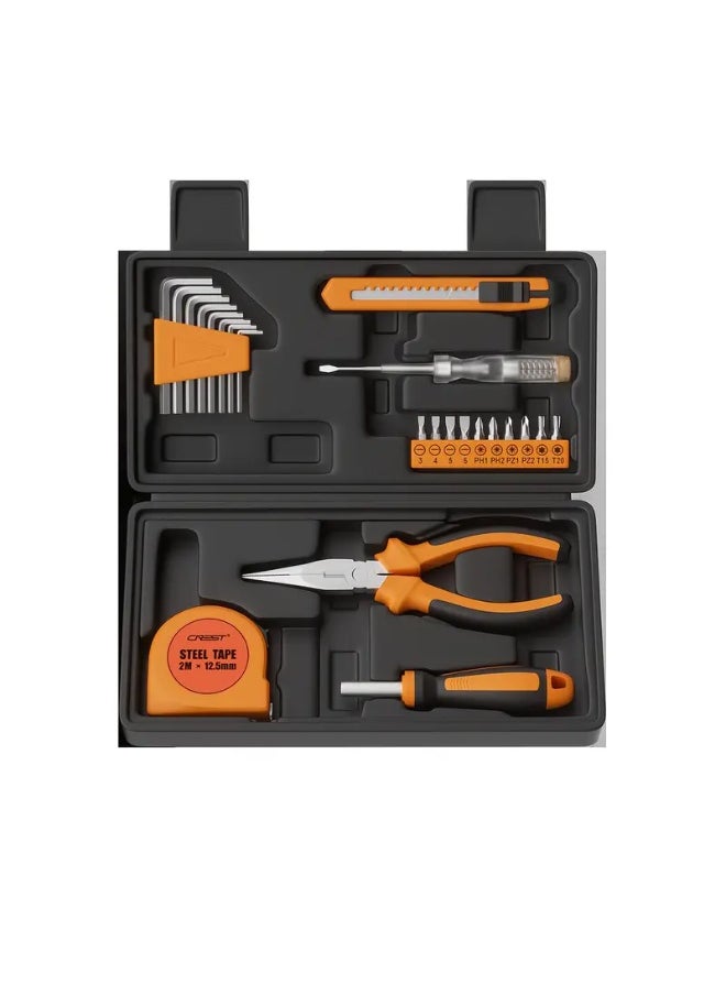 Generic 23pcs Manufacturer Direct Hardware Toolbox Set Car Home Tiger Pliers Wrench Screwdriver Combination Tool Set, Without Battery  - Image 1