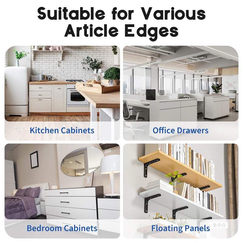 Zoaogo Cabinet Protector Edge Guard (Pack of 6), 17.7" Clear PVC Cabinet Edge Protectors for 3/4" Thick Kitchen Cabinets Doors â€“ Slip-On No-Tool Sliding Installation - Image 5