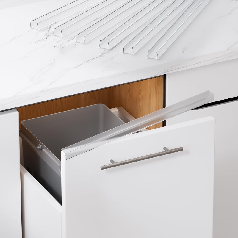 Zoaogo Cabinet Protector Edge Guard (Pack of 6), 17.7" Clear PVC Cabinet Edge Protectors for 3/4" Thick Kitchen Cabinets Doors â€“ Slip-On No-Tool Sliding Installation - Image 1