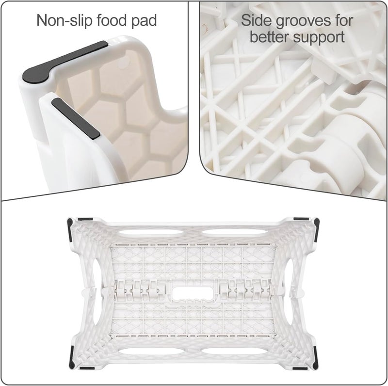 ACSTEP Folding Step Stool 9 Inch,15-Inch Extra Wide Heavy Duty Stepping Stool More Safe and Comfortable Non Slip Foldable Step Stool for Kids and Adults White - Image 2