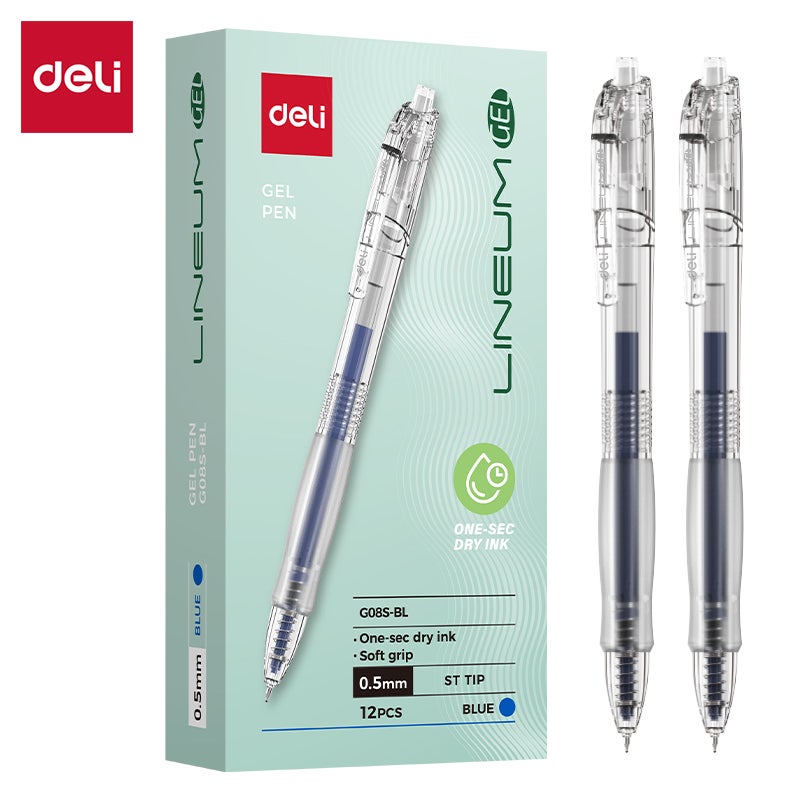 ديلي قلم جل شخصي EG08S-BL، سن ST مقاس 0.5 مم، أزرق، 12 قطعة - Image 1