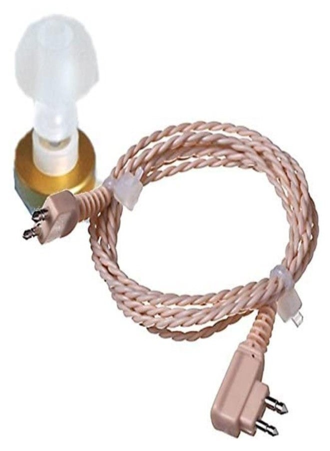 ايكا سلك كابل ومستقبل AIKA القياسي ذو 2 دبوس ملحق لأجهزة السمع Siemens 172N و 176Ao و Vita118 (سلك واحد ومكبر صوت، لون بيج) - Image 1