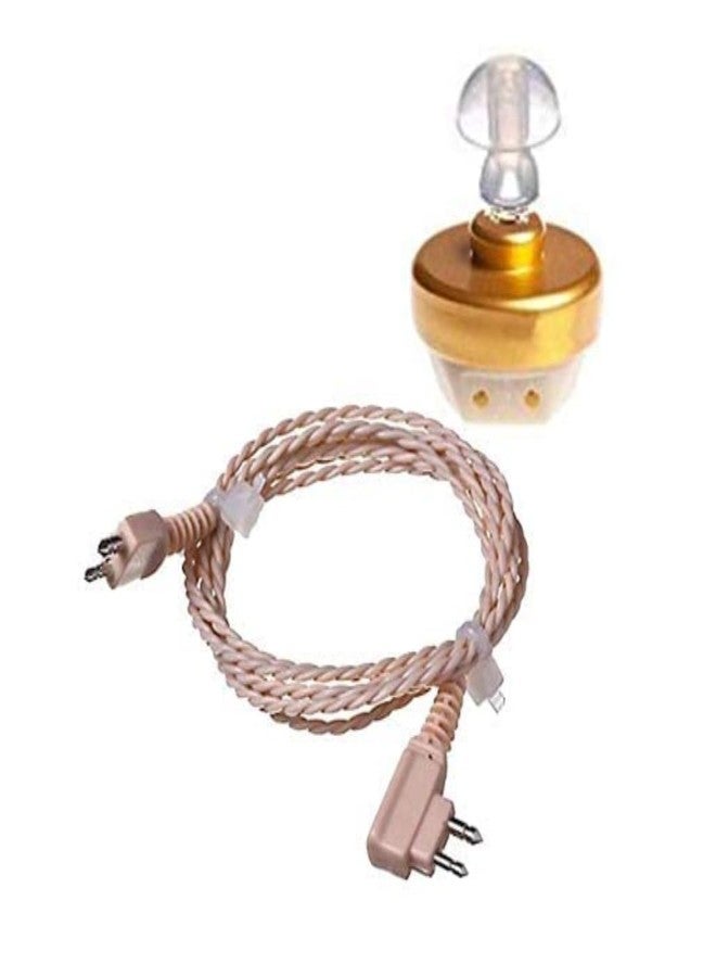 ايكا سلك كابل ومستقبل AIKA القياسي ذو 2 دبوس ملحق لأجهزة السمع Siemens 172N و 176Ao و Vita118 (سلك واحد ومكبر صوت، لون بيج) - Image 2