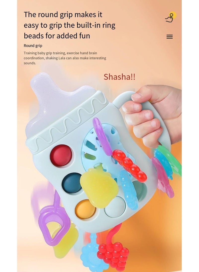 NIBEMINENT Silicone Baby Teething Toy Baby Teether Infant Rattling Teether，Pull Cord Toy，Toddler Sensory Toys， Teething Toys For Babies 6-12 Months  - Image 5
