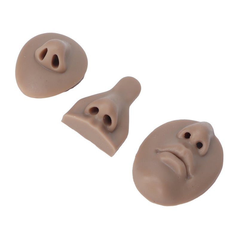 3D Silicone Nose Model Dark Skin Tone Soft Flexible Texture - Lifelike Reusable Design Practice Nose Model for Piercing Cosmetic Training Novices & Educators - Image 4