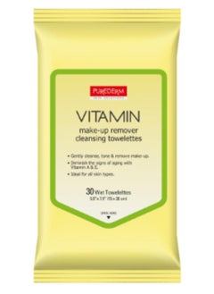 Purederm VITAMIN Make-up Remover Cleansing Towelettes 30sheets.  - Image 1