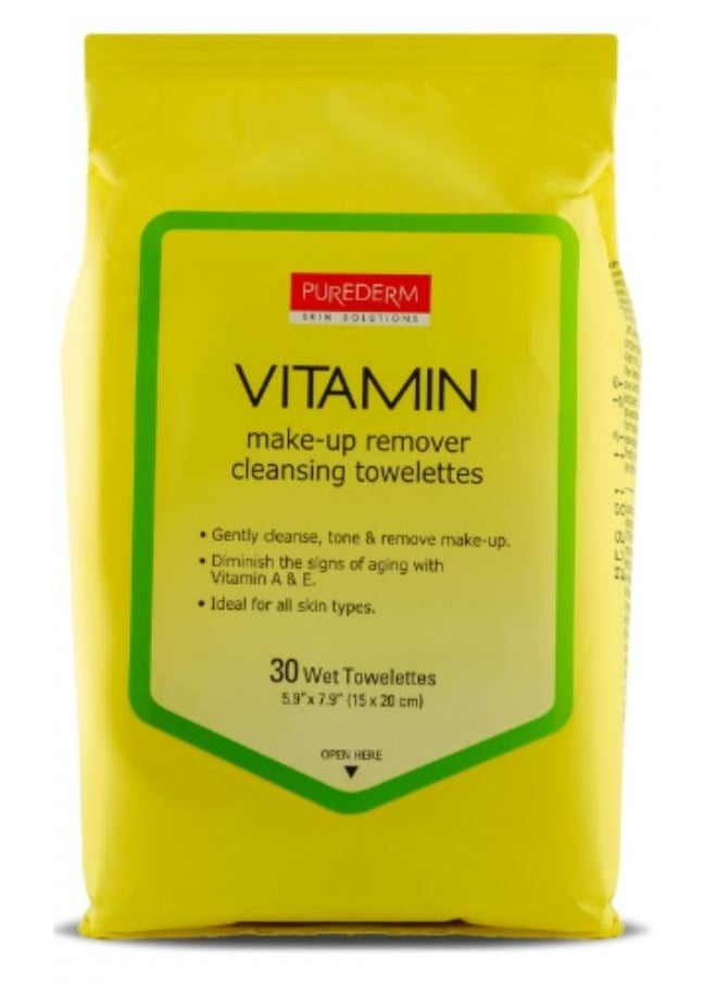 Purederm - VITAMIN Make-up Remover Cleansing Towelettes 30sheets. - Image 1