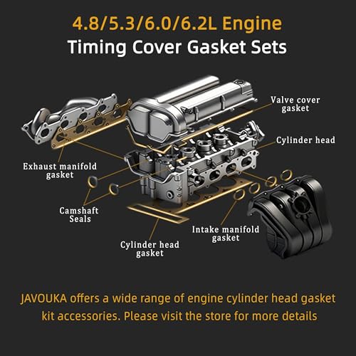 JAVOUKA Timing Cover Gasket Set, for LS Camshaft Thrust Retainer Plate Seal Cam w/Bolt,Water Pump Gasket,Crankshaft Seal,for GM Gen III IV V LS1 LT1 L86 L84 LT4 LQ4 LS2 LS3,4.8/5.3/6.0/6.2L - Image 4