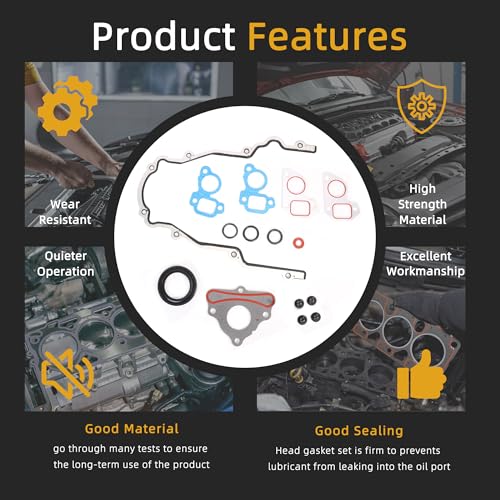 JAVOUKA Timing Cover Gasket Set, for LS Camshaft Thrust Retainer Plate Seal Cam w/Bolt,Water Pump Gasket,Crankshaft Seal,for GM Gen III IV V LS1 LT1 L86 L84 LT4 LQ4 LS2 LS3,4.8/5.3/6.0/6.2L - Image 5