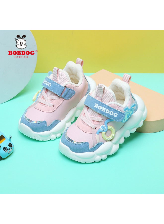 Baby Shoes Babudou Soft Sole With Fleece For Winter, Infant Boys And Girls Aged 1-3, Toddler Shoes, Walking Shoes