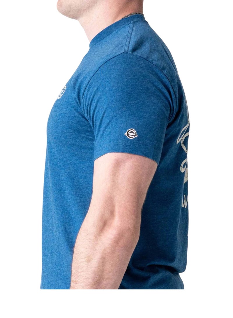 FUJI MENS JIU JITSU FLOW T-SHIRT HEATHER COOL BLUE - Image 3