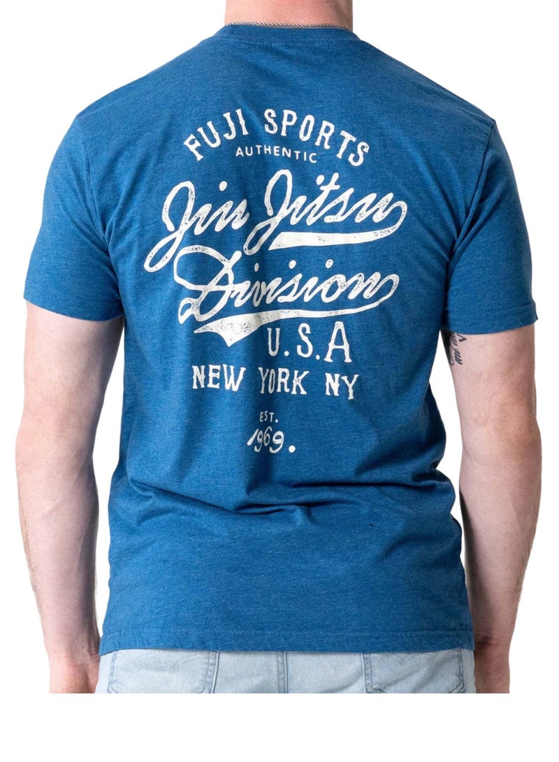 FUJI MENS JIU JITSU FLOW T-SHIRT HEATHER COOL BLUE - Image 4