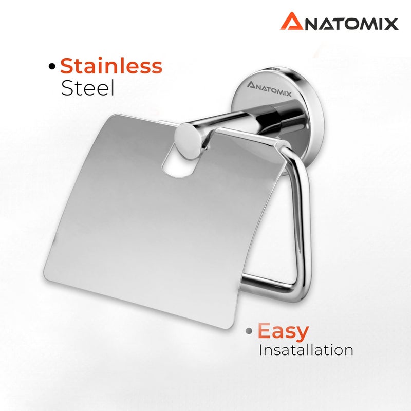 Anatomix Ozone Stainless Steel Toilet Paper Holder, Toilet Paper Roll Holder for Bathroom/Toilet Tissue Roll Holder - Wall Mounted - Image 4