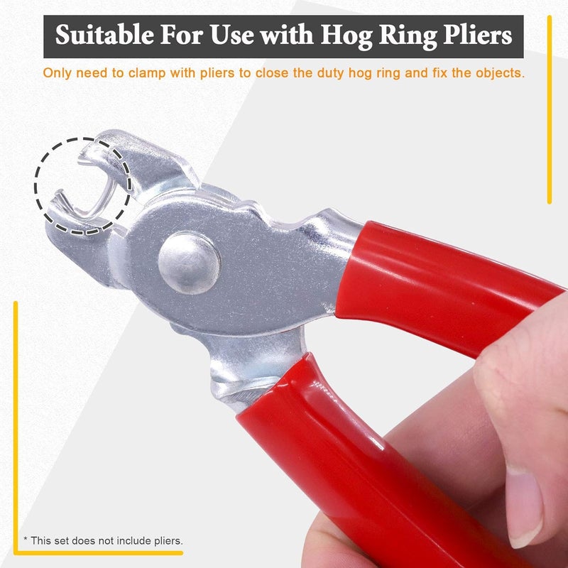 Rustark 1000 Pcs 3/8" Galvanized Hog Rings, Professional Upholstery Hog Rings Set for Furniture,Fencing,Bagging, Railing, Sausage Casing, Meat bags, Shock Cords - Image 5
