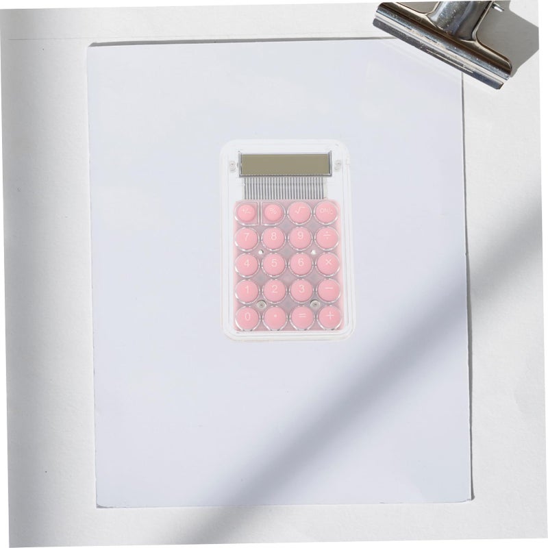 Pink Pocket Mini Calculator For Students Portable Handheld Device Lightweight Easy Carry - Image 3