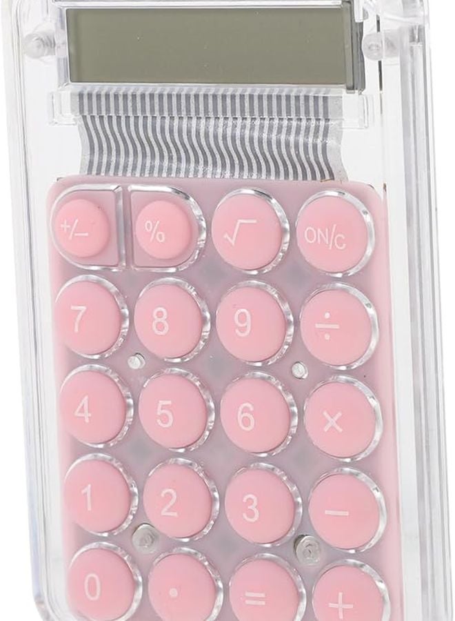 Pink Pocket Mini Calculator For Students Portable Handheld Device Lightweight Easy Carry - Image 1