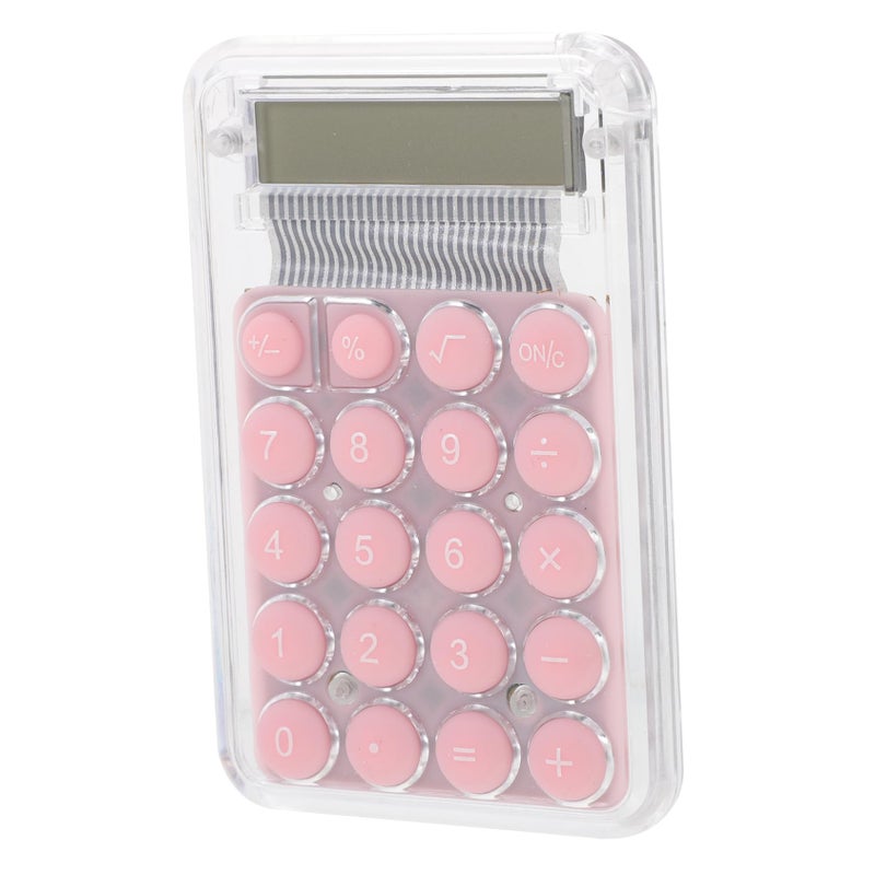 Pink Pocket Mini Calculator For Students Portable Handheld Device Lightweight Easy Carry - Image 2