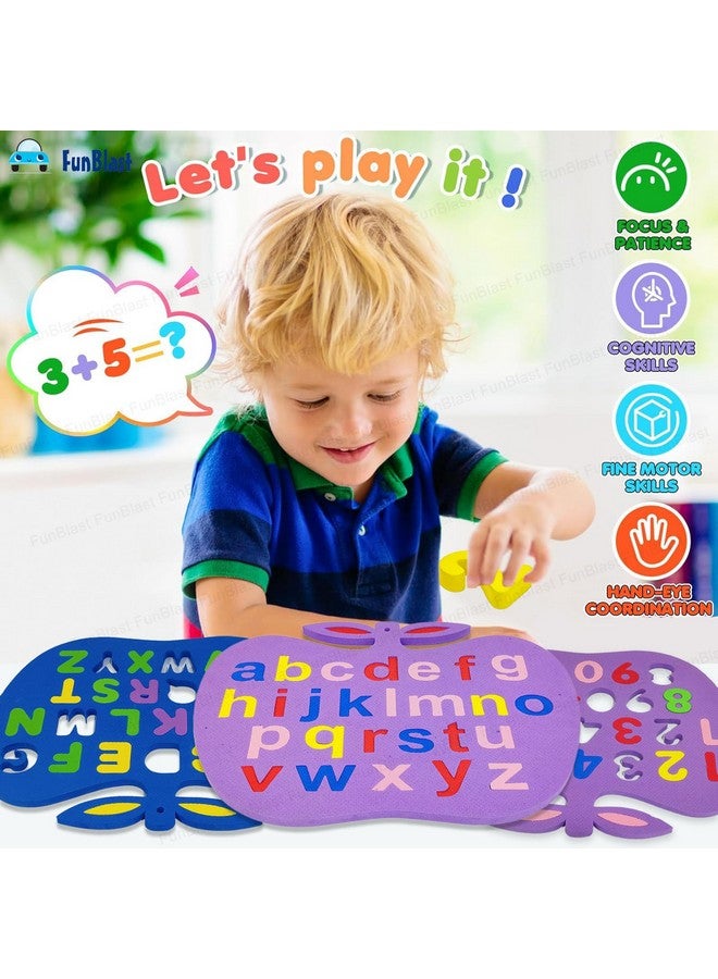 FunBlast Eva Small Letters, Capital Alphabet & Number Learning Puzzle Board for Kids - (Multicolor; Pack of 3) - Image 2