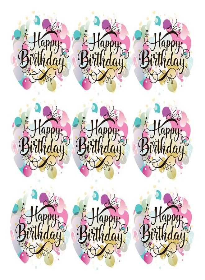 SLGIFT Vinyl Happy Birthday Theme Sticker, Self-Adhesive Vinyl Stickers, 54 Pieces, 2 x 2 Inches Round Sticker, 9 Unique Designs, R048 - Image 2