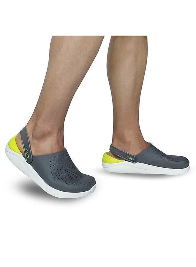 Zerol Clogs for Men || Extra Soft Comfortable Clogs || Flip Flop || Slippers || Clog clog02 greygreen6 UK/India (40 EU) - Image 3