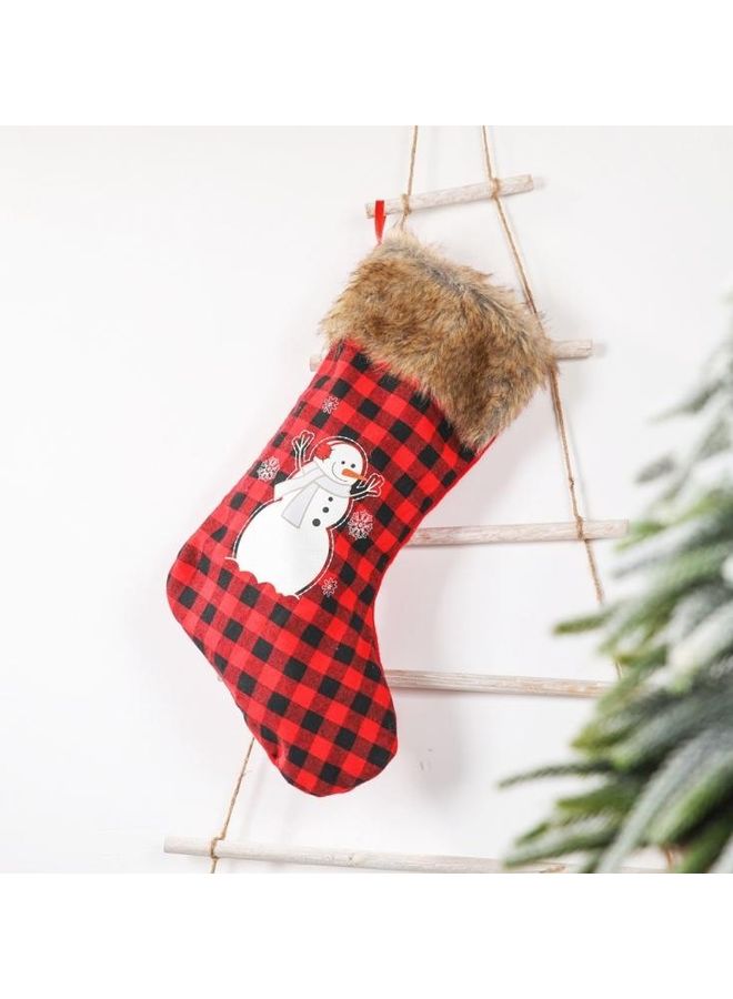 4-Piece Decoration Plaid Stocking Gift Candy Bag Multicolour - Image 1