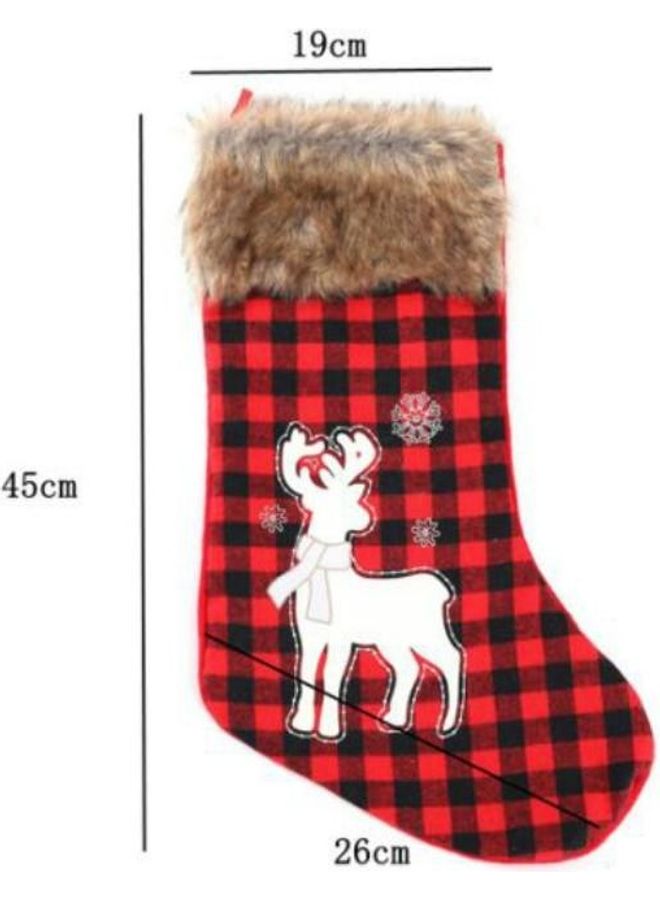 4-Piece Decoration Plaid Stocking Gift Candy Bag Multicolour - Image 3