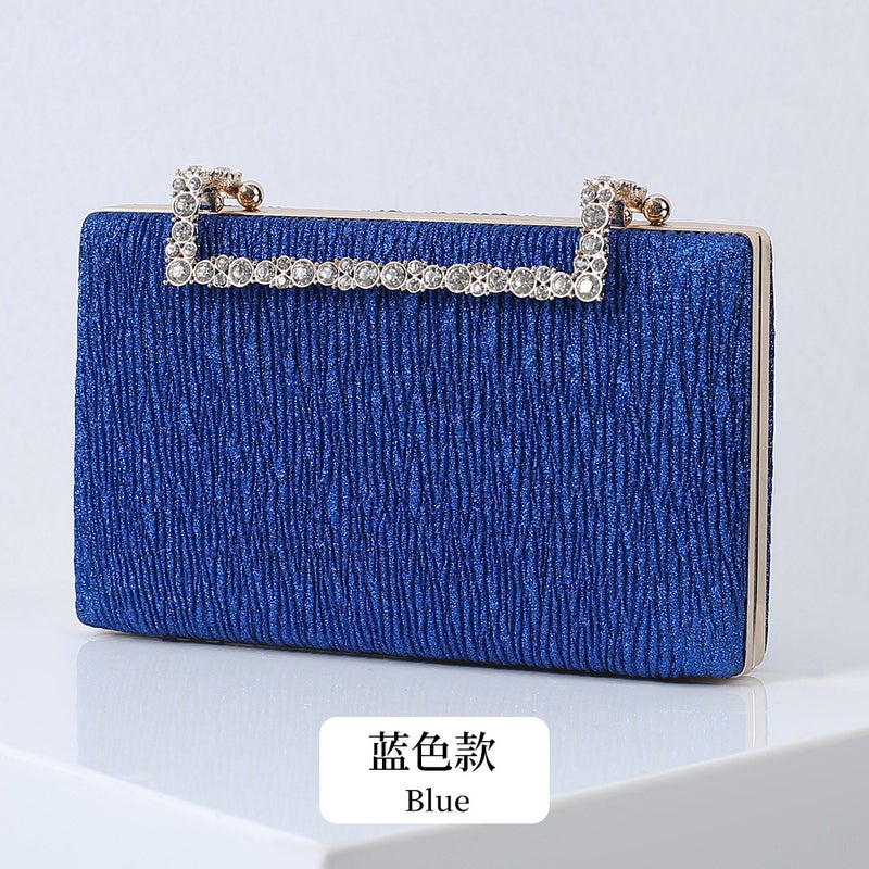 Fashion Pleated Dinner Bag Red Diamond Ornament Bridal Bag Glitter Banquet Dress Bag Chaozhou Manufacturer - Image 1