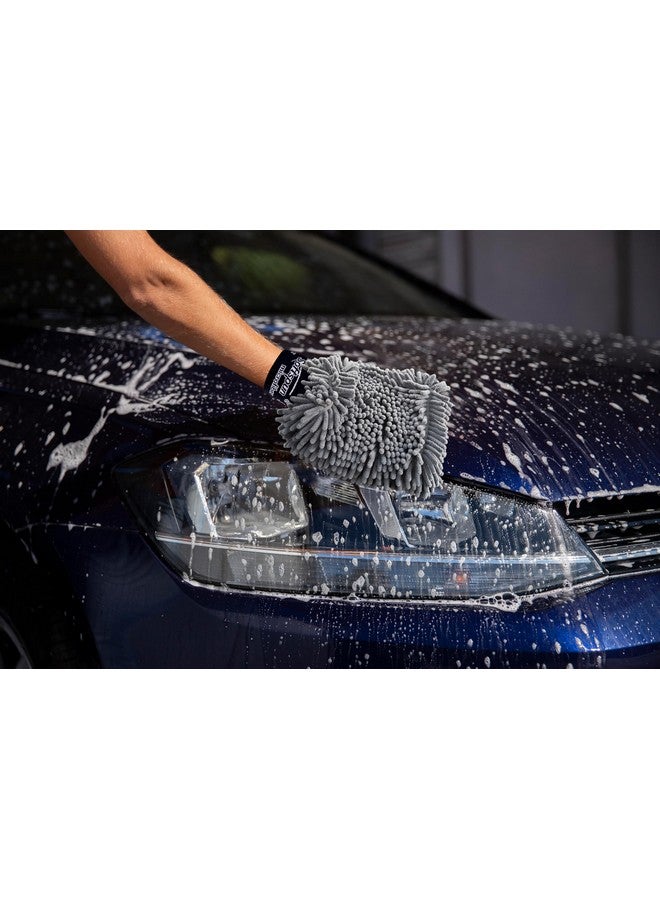 SOFTSPUN Microfiber Chenille & Singleside Gloves 1700Gsm & 2 Round & 2Square Polishing Pads With Towel 340Gsm 3Piece Pack Of 8 Combo Grey Multipurpose Superabsorbent And Perfect Car Wash Cleaning Kit. - Image 5