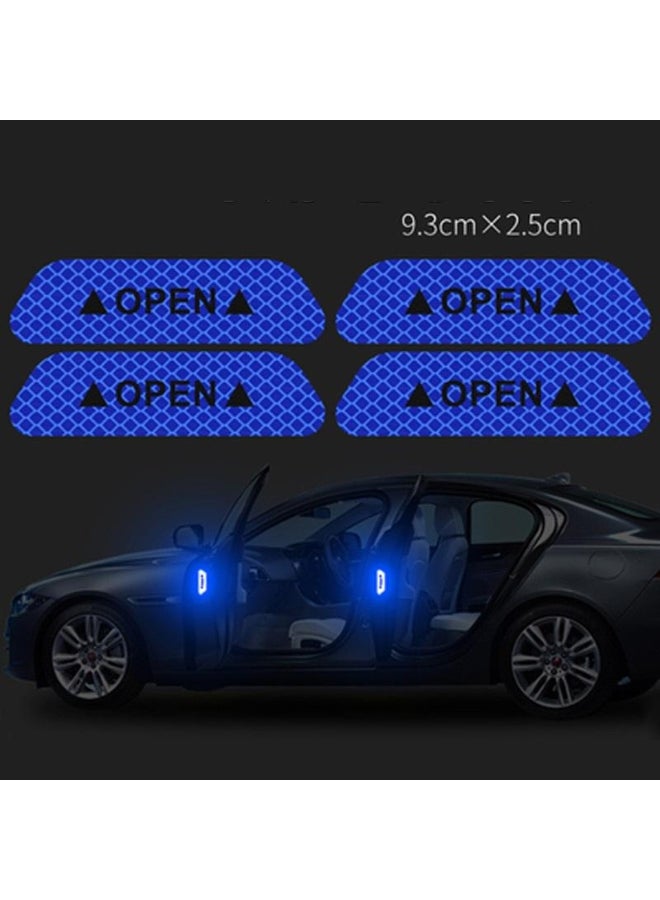 Generic 10/4Pcs/Set Car OPEN Reflective Tape Warning Mark Reflective Open Bicycle Exterior Car Door Stickers DIY  - Image 1