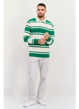 Men Relaxed Fit Stripped Full Sleeves Polo, Green - pzsku/Z6514DDFC182403EA6F0DZ/45/_/1739629258/2e206f24-b274-4db6-b9f7-9dbb4d134d19