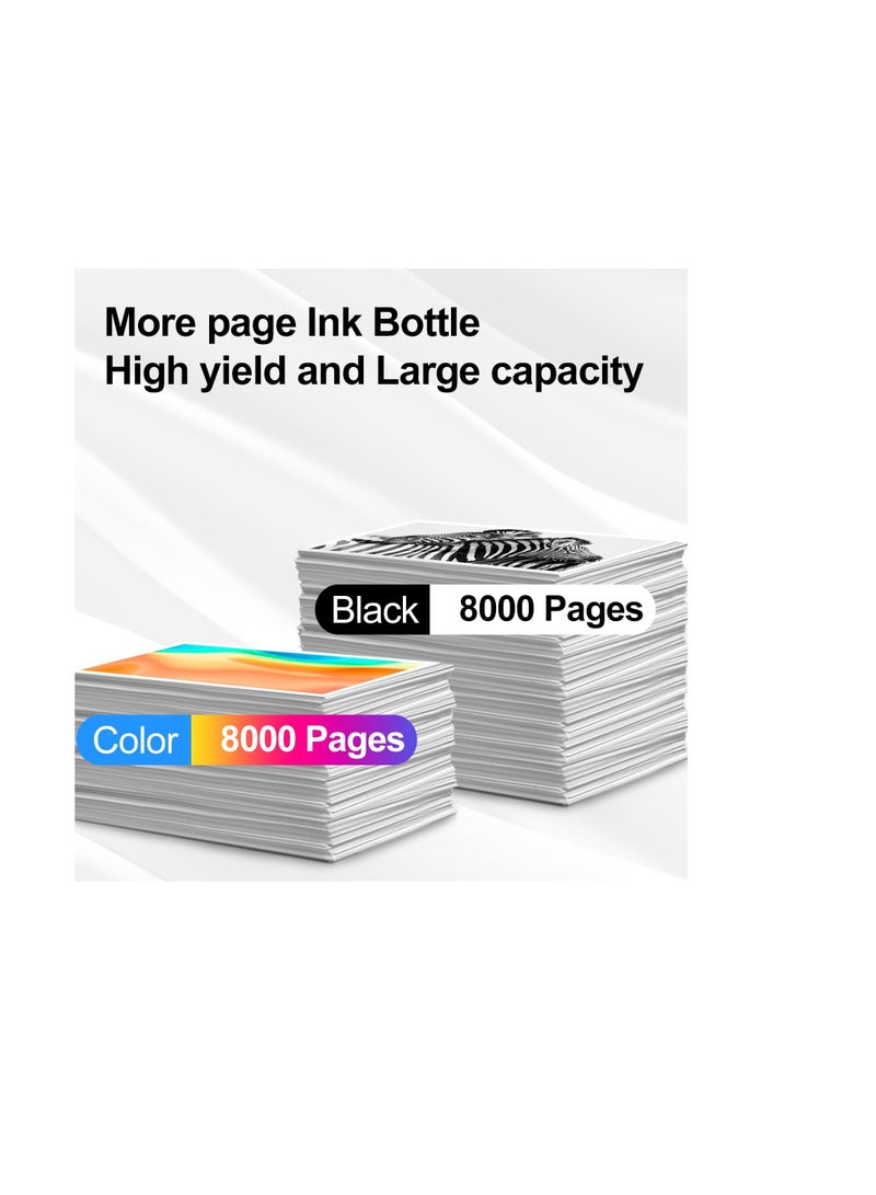 Terabyte حبر الطابعة 103 لمجموعة حبر EcoTank مجموعة كاملة من 4 (أسود أزرق سماوي أرجواني أصفر) لـ L1110‎ L3110 L3111 L3150 L3151‎ L3156 L3160 L5190‎ - Image 3