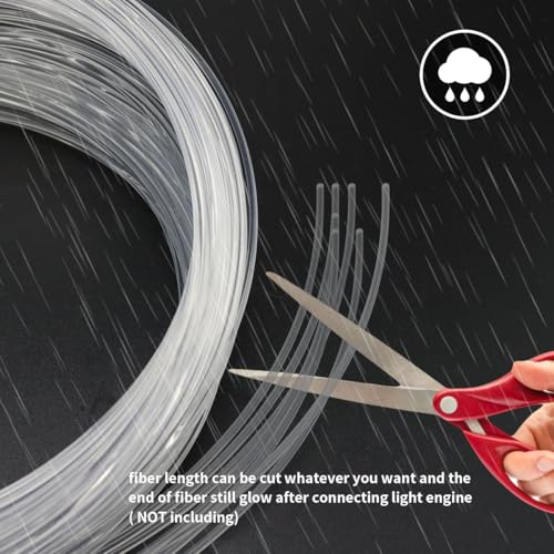 AZIMOM 50pcs*13.1ft PMMA Plastic Fiber Optic Strands End Glow 0.75mm/ 0.03in Optical Fiber Cable Roll for Star Sky Ceiling All Kind led Light Engine Source Driver - Image 4