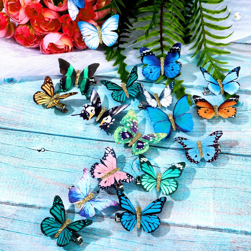 BOAO 18 Pieces Butterfly Hair Clips Glitter Barrettes Butterfly Snap Bow Hair Clips for Teens Women Hair Accessories - Image 5