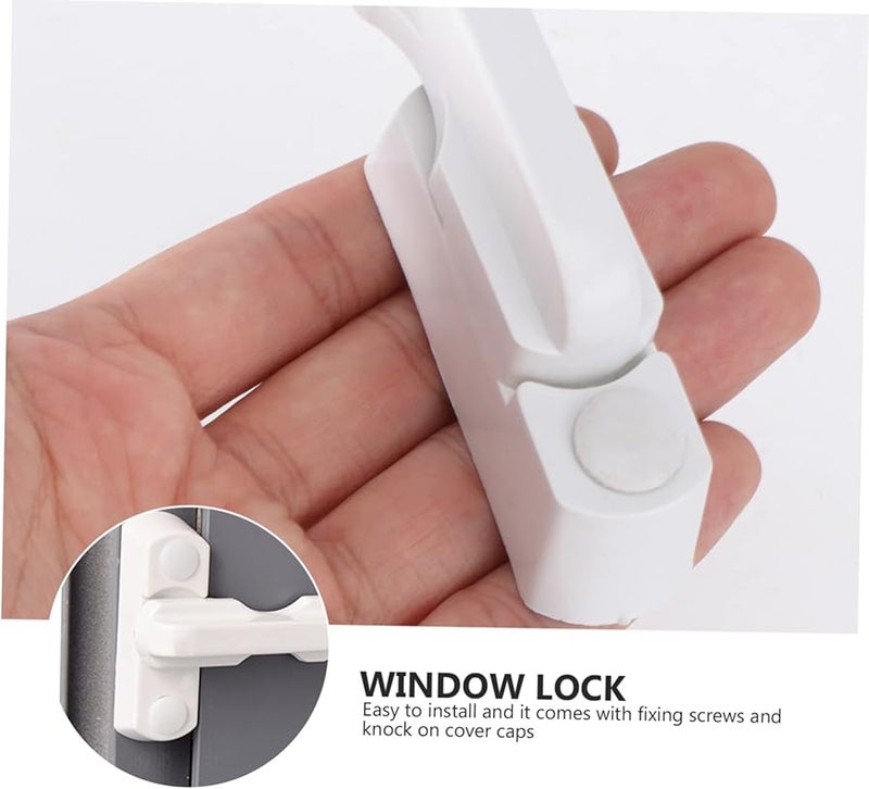 Jojofuny 10Pcs White UPVC Window Lock Extra Security Easy Installation Durable - Image 3