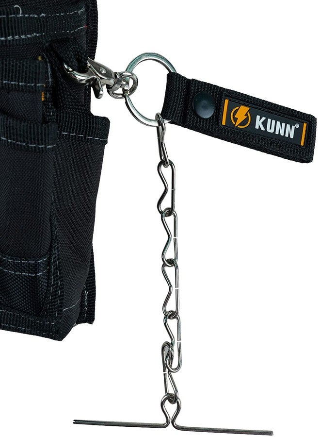 KUNN Electrical Tape Holder,Dual-Use Tape Thong,Enhanced Fast Tape Holder Chain for Tool Belt with Keyring,Snap Loop and Button(1Pack,Black) - Image 1